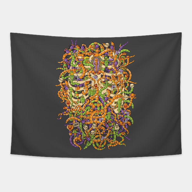 Worms on my body Tapestry by EnriqueV242