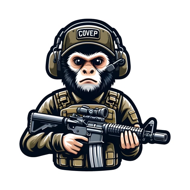 Tactical Monkey by Rawlifegraphic