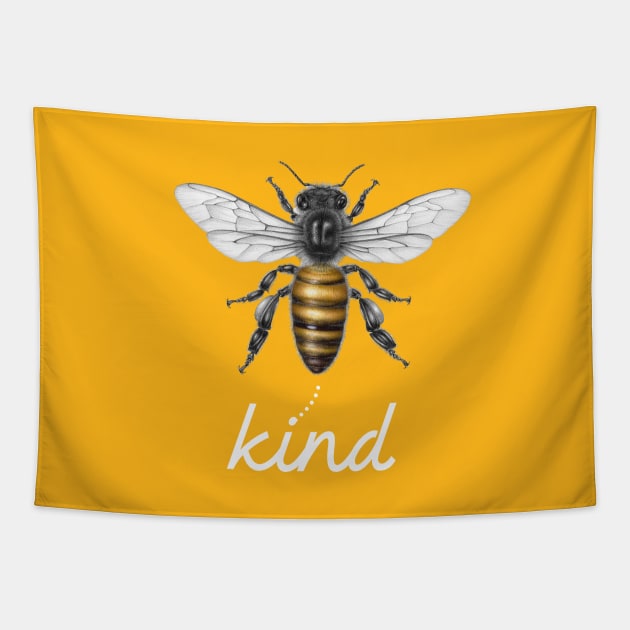 bee kind yellow Tapestry by rsclvisual