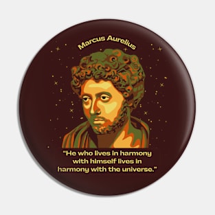 Marcus Aurelius Portrait and Quote Pin