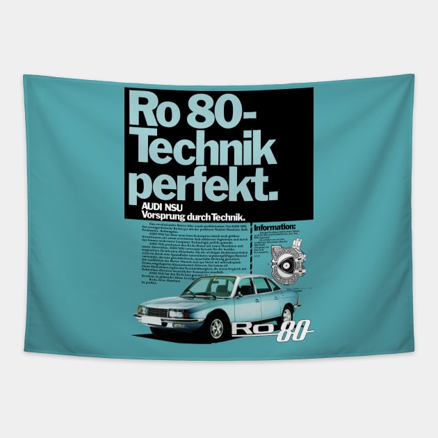 NSU Ro80 - advert Tapestry by Throwback Motors
