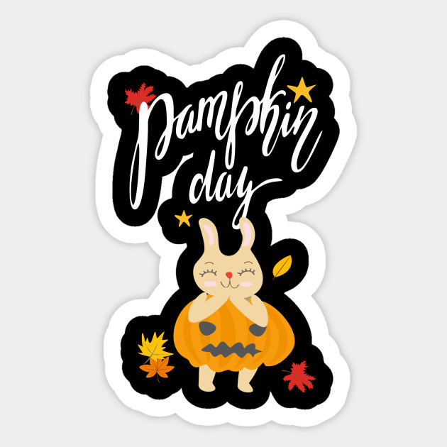 Vintage Halloween Cute Bunny Pumpkin Day Boys Girls Halloween Adesivo Teepublic It