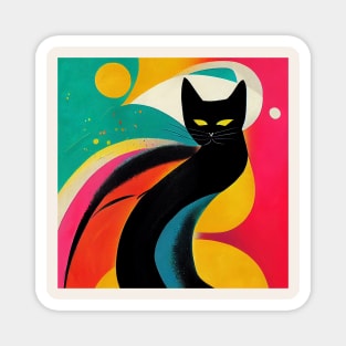 Abstract Cat Magnet