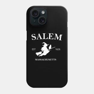 Salem Witch Riding Her Broom with Her Cat Phone Case