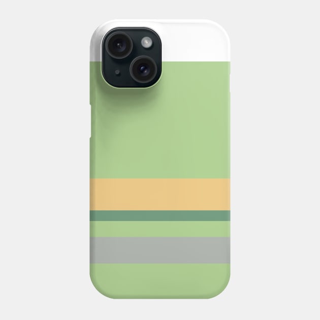 A delightful assortment of Silver Foil, Onyx, Oxley, Laurel Green and Sand stripes. Phone Case by Sociable Stripes