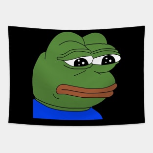 Sad Pepe Face Tapestry