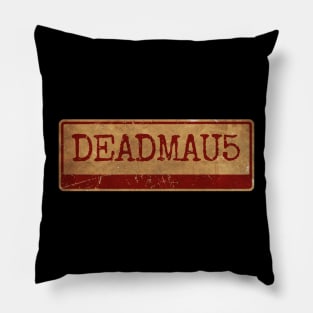 Deadmau5 - siple text gold  retro, vintage Pillow