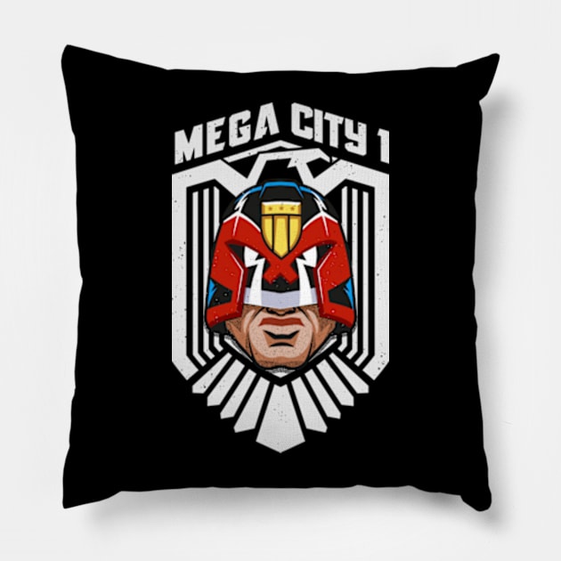 Mega city One justice badge Pillow by Playground