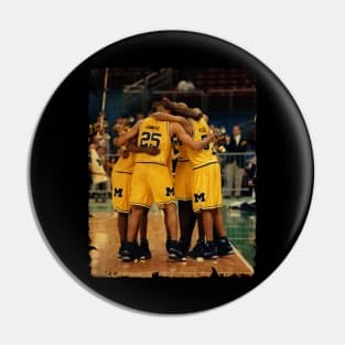 Fab Five - Vintage Design Of Basketball Pin