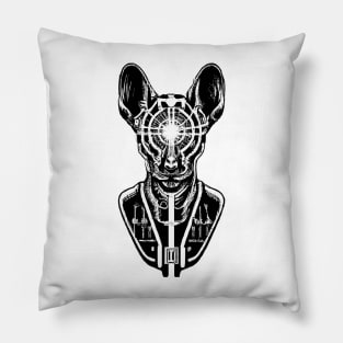 Cool Futuristic Akbash Dog Pencil Drawing Artwork Illustration Pillow