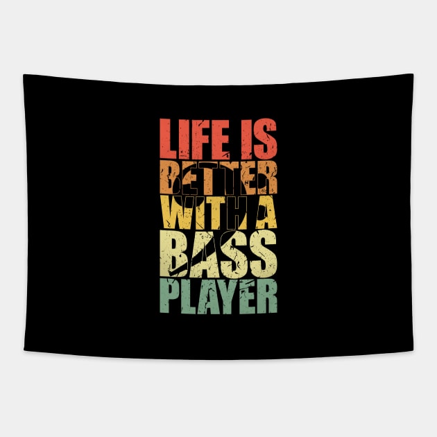 LIFE IS BETTER WITH A BASS PLAYER funny bassist gift Tapestry by star trek fanart and more