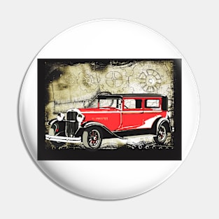 Red Vintage Car Pin