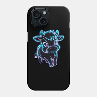 Neon glow cow Phone Case