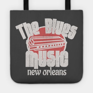 The Blues Music New Orleans Harmonica vintage distressed Tote