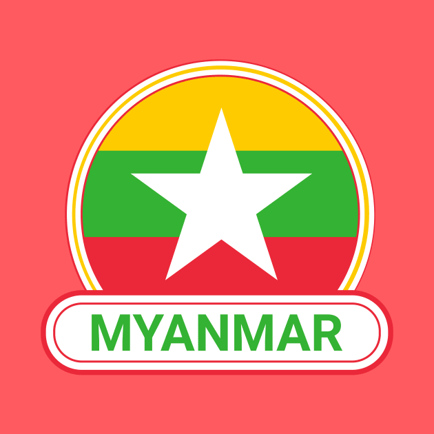 Myanmar Country Badge - Myanmar Flag by Yesteeyear