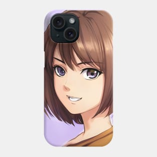 Cute Brown Hair Waifu Anime Girl Phone Case