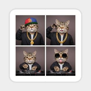 Hip-Hop Cat Photo Poses Photo Collage Magnet
