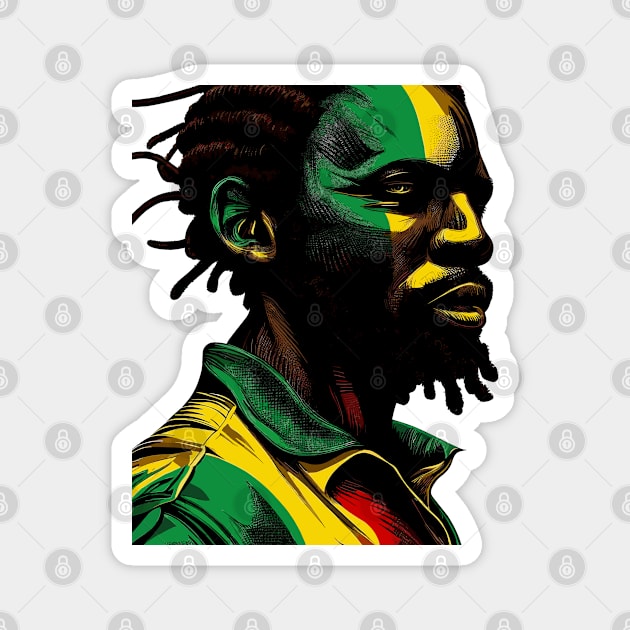 Rasta Jamaica man Magnet by TomFrontierArt