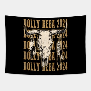 Dolly & Reba '24: Stylish Tee Supporting Two Country Icons Tapestry