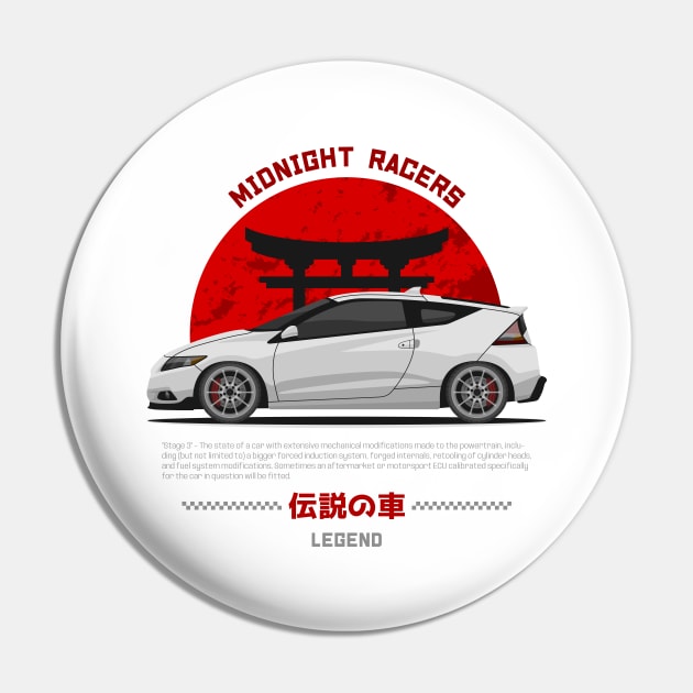 Tuner White CRZ JDM Pin by GoldenTuners