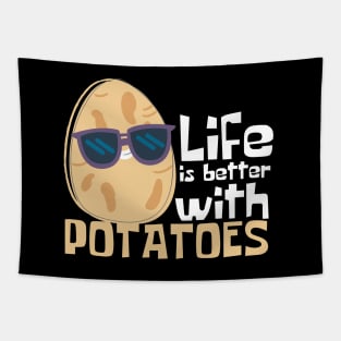 Life Is Better With Potatoes Funny Tapestry