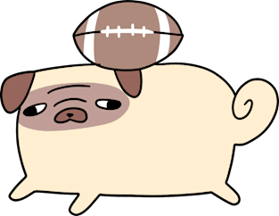 Football Pug Magnet