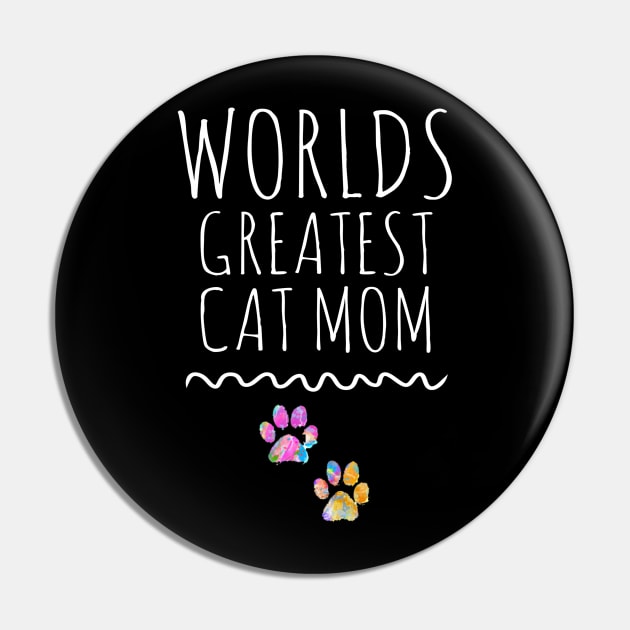 Worlds Great Cat Mom Gift Paw Print Cute Idea Pin by joannejgg