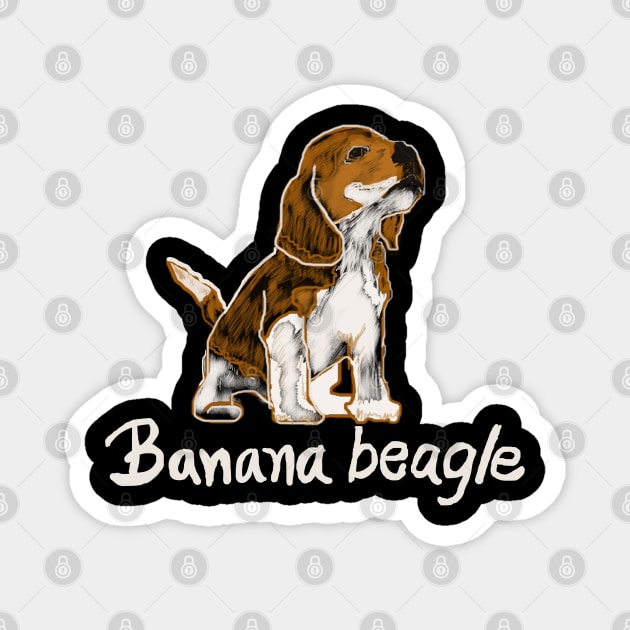 banana beagle Magnet by oakradet