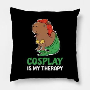 Cosplay is my therapy cartoon Capybara Mermaid Pillow