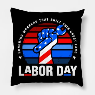 Labor Day USA Patriotic Design Pillow