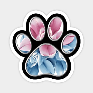 Paw with Flower Background Magnet