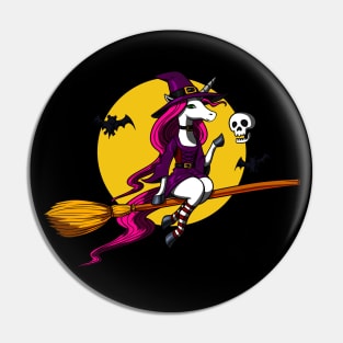 Unicorn Witch Halloween Pin