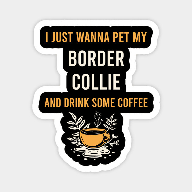 Border Collie Dog Coffee Magnet by Hanh Tay