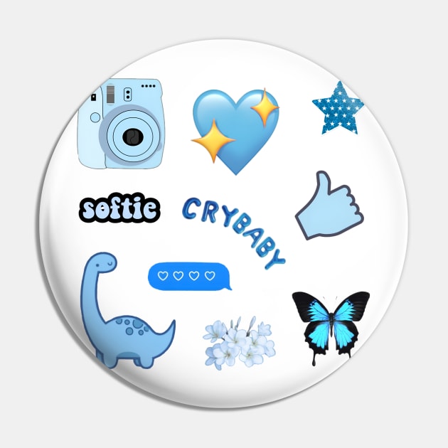 softie crybaby dinosaur blue pack sticker Pin by FRH Design