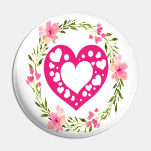 FLOWER HEART ART Pin