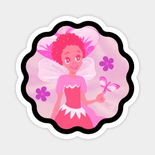 Fun Flower Fairy Pink Tones Magnet