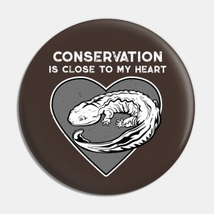 Hellbender Conservation Heart Pin