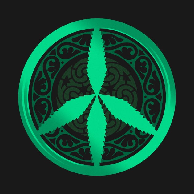 Celtic Weed Leaf Peace Symbol by Artizan