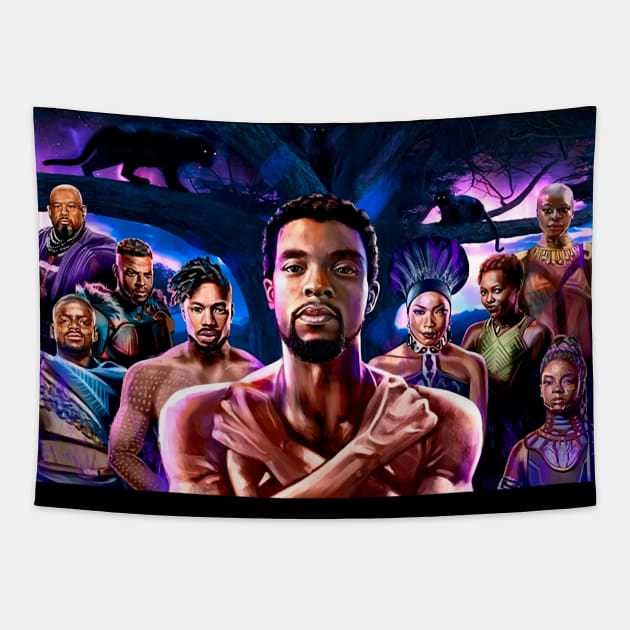 Black panther family huge Tapestry by lahuwasi