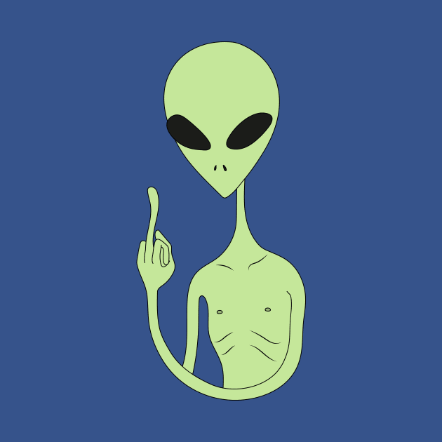 middle finger alien by myacideyes