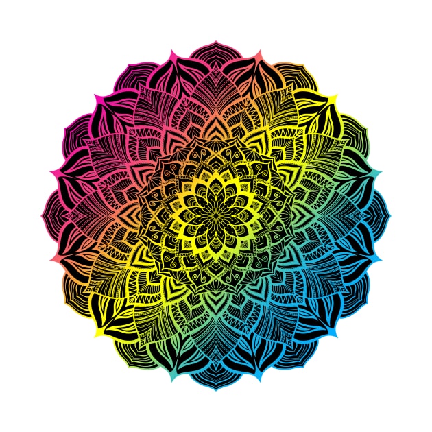 Pan Pride Striped Mandala by JustGottaDraw