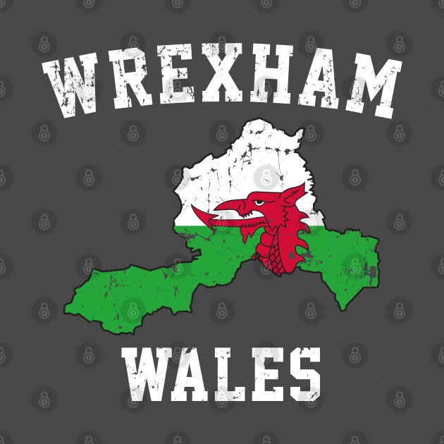 Wrexham Wales / Cymru Map by Botak Solid Art