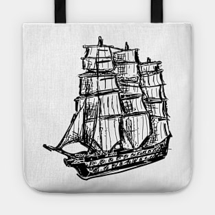 Old fashioned pirate ship schooner Tote