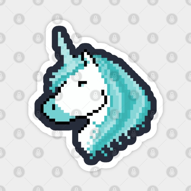 Pixel Spectral White Unicorn Magnet by gkillerb