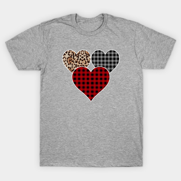 Women S Striped Plaid Printed Heart Valentine S Day Valentine Gift For Women T Shirt Teepublic