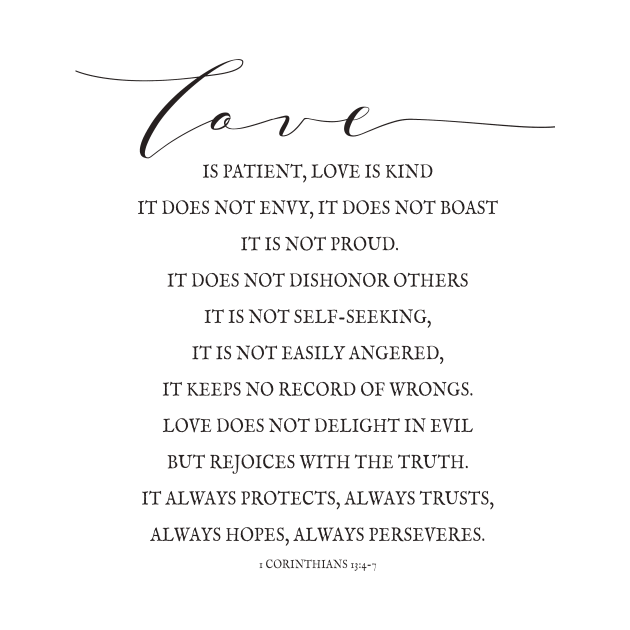 1 Corinthians 13:4-7, Love Verses, Bible Verse Lettering, Love is Patient, Farmhouse Decor by DownThePath