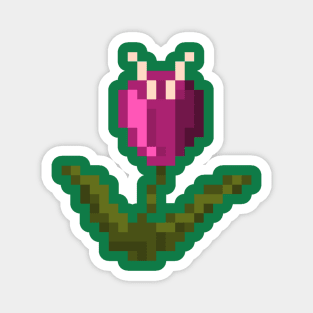 Purple Pixel Flower Magnet