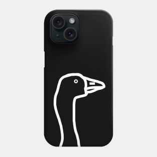 White Line Goose Minimal Portrait Phone Case