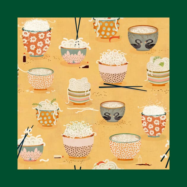 Oodles of noodles yellow by katherinequinnillustration