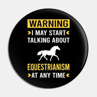 Warning Equestrianism Horse Horseback Riding Pin